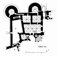 Pierrefonds - Chateau - Donjon - 0 - Rez de chaussee (plan par Violet le Duc)
